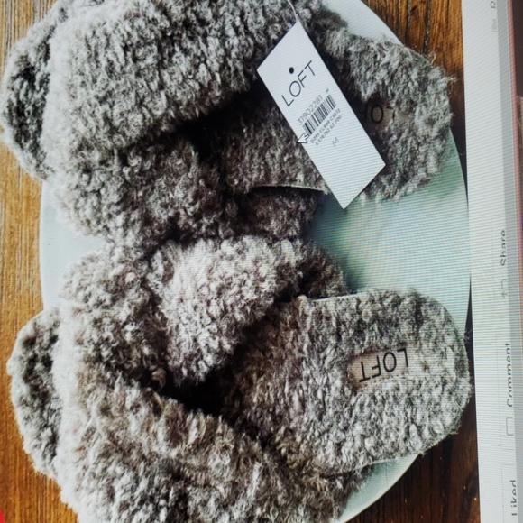 Ann Taylor | Shoes | Ann Taylor Loft Teddy Brown Knotted Sherpa Slippers  Size Medium Nwt | Poshmark